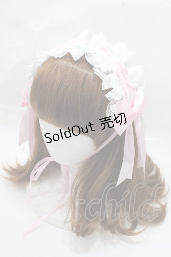 画像1: kemono mimi / ロリータヘッドドレス  ピンク×白 Y-25-09-14-032-LO-AC-SZ-ZT486-F006 (1)