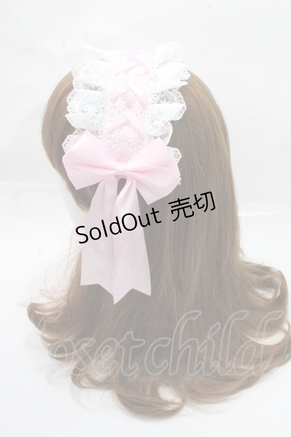 画像2: kemono mimi / ロリータヘッドドレス  ピンク×白 Y-25-09-14-032-LO-AC-SZ-ZT486-F006 (2)