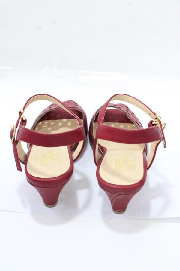 画像3: an another angelus / レースカットワークサンダル L レッド Y-25-09-14-037-CA-SH-SZ-ZT-K017 (3)