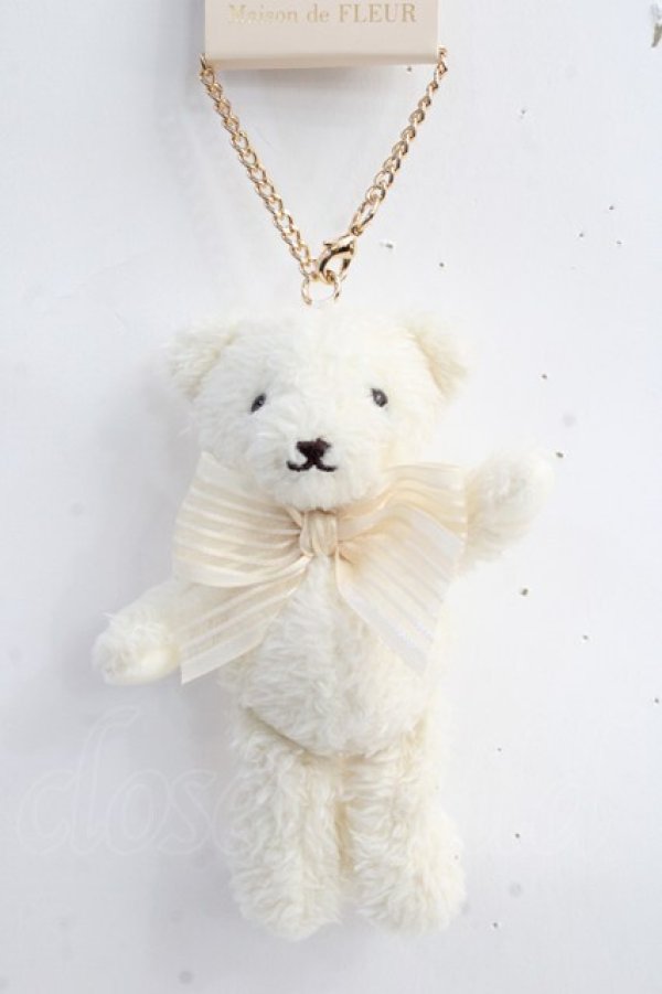 画像1: Maison de FLEUR / ショートケーキベアチャーム F アイボリー Y-25-09-16-001-LO-ZA-SZ-ZT486-F001 (1)