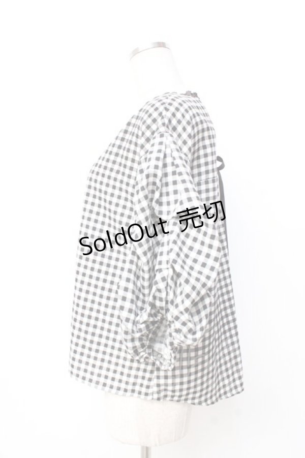 画像2: axes femme / 袖コンシャスブラウス  黒 Y-25-09-16-034-AX-BL-SZ-ZT285 (2)