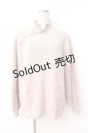 画像: axes femme / チャイナ風メランジニット  ベージュ Y-25-09-16-035-AX-TO-SZ-ZI