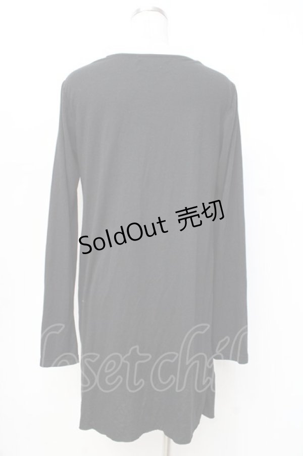 画像3: BPN FOR MEN / プリント入りレイヤード風ロングトップス M 黒 Y-25-09-16-043-GO-TO-SZ-ZY (3)