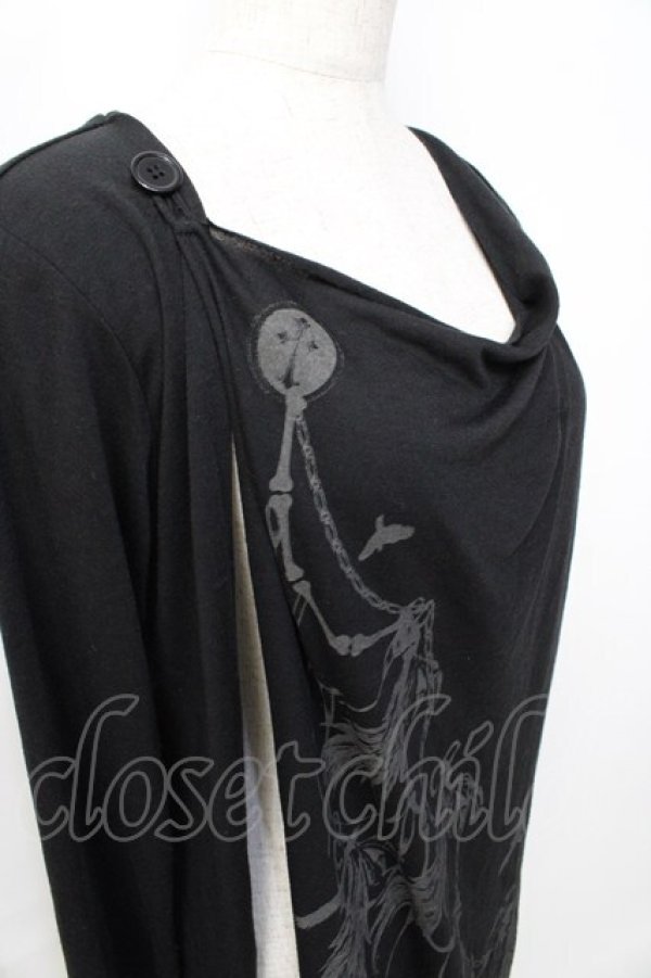 画像4: BPN FOR MEN / プリント入りレイヤード風ロングトップス M 黒 Y-25-09-16-043-GO-TO-SZ-ZY (4)