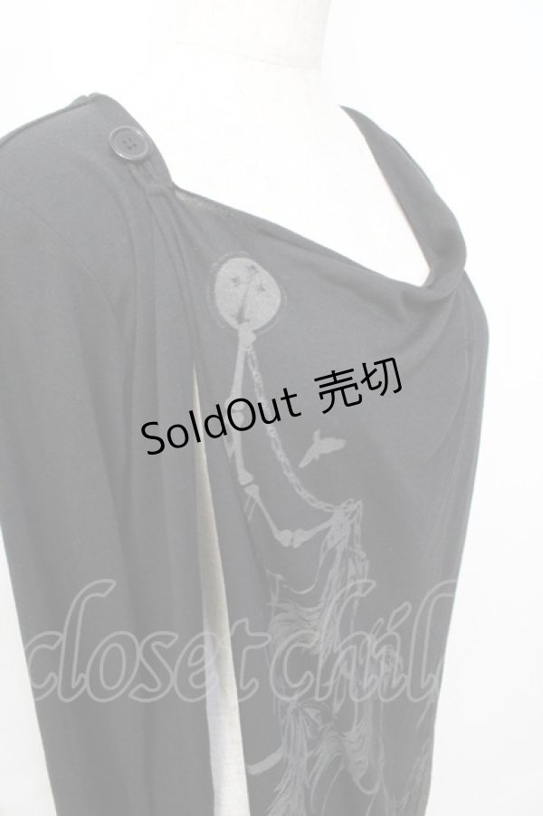 画像4: BPN FOR MEN / プリント入りレイヤード風ロングトップス M 黒 Y-25-09-16-043-GO-TO-SZ-ZY (4)