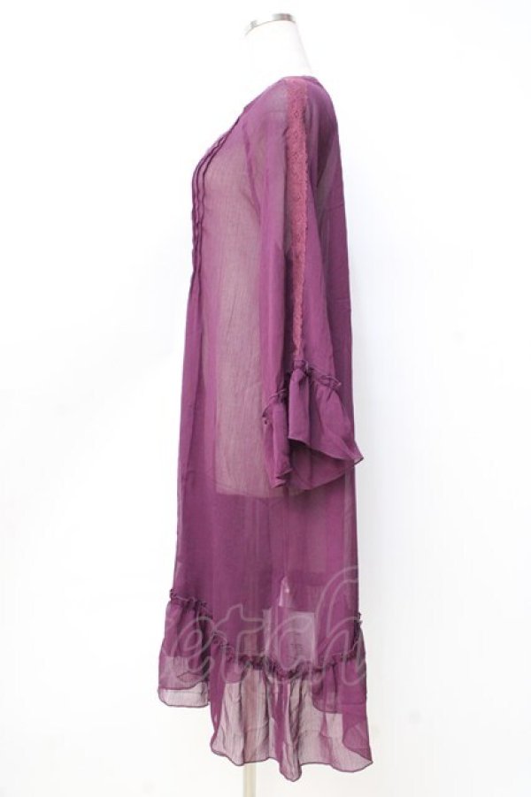 画像2: axes femme / ラグランスリーブガウン  パープル Y-25-09-16-050-AX-TO-SZ-ZT011 (2)