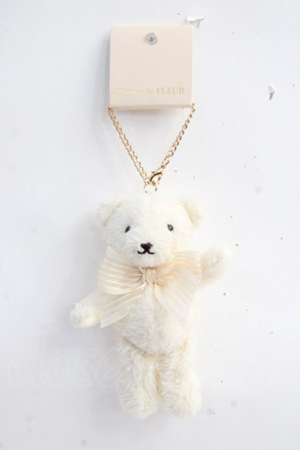 画像2: Maison de FLEUR / ショートケーキベアチャーム F アイボリー Y-25-09-16-001-LO-ZA-SZ-ZT486-F001 (2)