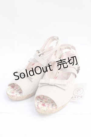 画像: axes femme / ラメツイード刺繍入りサンダル L 生成り Y-25-09-16-006-AX-SH-SZ-ZY