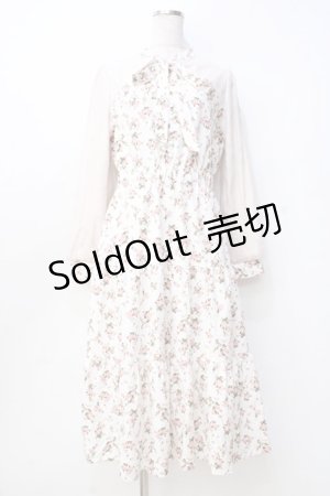 画像: axes femme POETIQUE / フラワーシフォンワンピース  白 Y-25-09-16-068-AX-OP-SZ-ZY