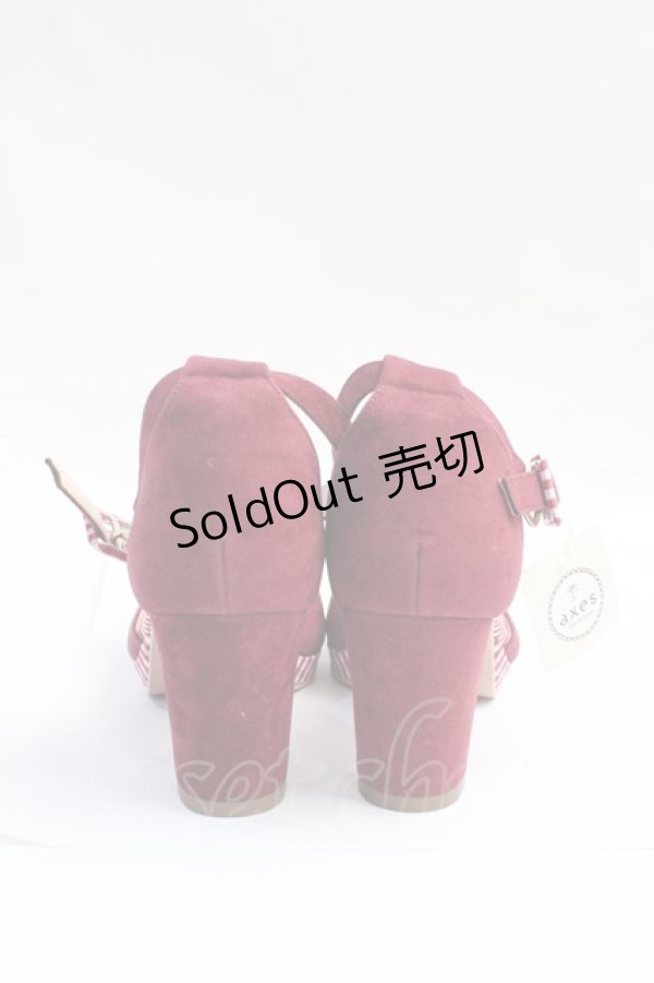 画像3: axes femme POETIQUE / ギンガムリボンパンプス L ワイン Y-25-09-16-007-AX-SH-SZ-ZY (3)