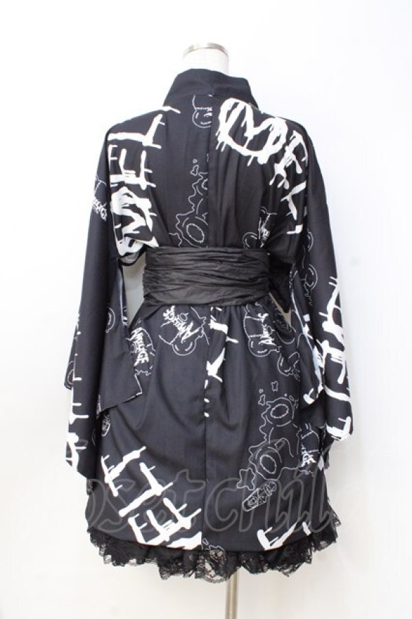 画像3: Amilige / MELT Bear総柄浴衣 F 黒 Y-25-09-16-074-PU-OP-SZ-ZT405 (3)