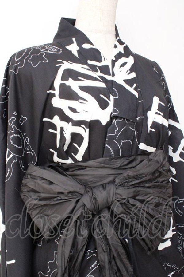 画像4: Amilige / MELT Bear総柄浴衣 F 黒 Y-25-09-16-074-PU-OP-SZ-ZT405 (4)