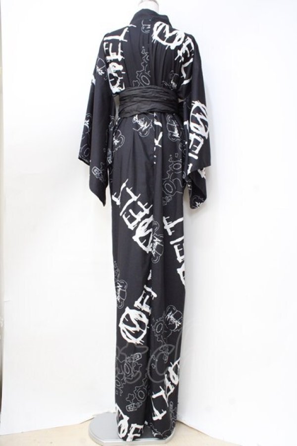 画像7: Amilige / MELT Bear総柄浴衣 F 黒 Y-25-09-16-074-PU-OP-SZ-ZT405 (7)