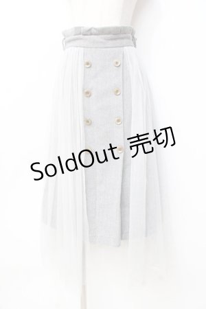 画像: axes femme / Ｗスコッチ釦レイヤード風スカート  グレー Y-25-09-16-075-AX-SK-SZ-ZI