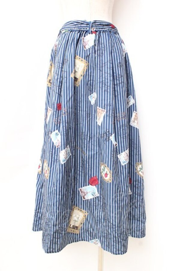 画像3: axes femme / ボン・ヴォヤージュ柄スカート  紺 Y-25-09-16-077-AX-SK-SZ-ZI (3)