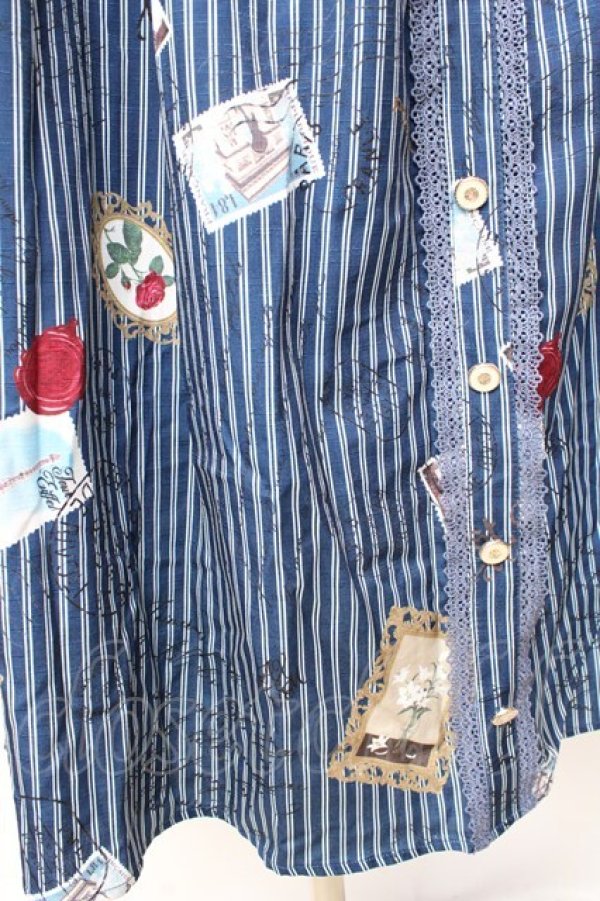 画像4: axes femme / ボン・ヴォヤージュ柄スカート  紺 Y-25-09-16-077-AX-SK-SZ-ZI (4)