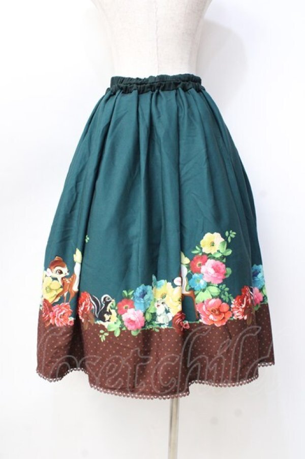 画像3: axes femme POETIQUE / ディズニー バンビ/スカート  グリーン Y-25-09-16-078-AX-SK-SZ-ZI (3)