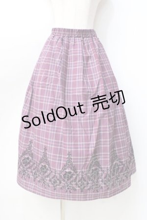 画像: axes femme / フロッキープリントスカート  パープル Y-25-09-16-081-AX-SK-SZ-ZY
