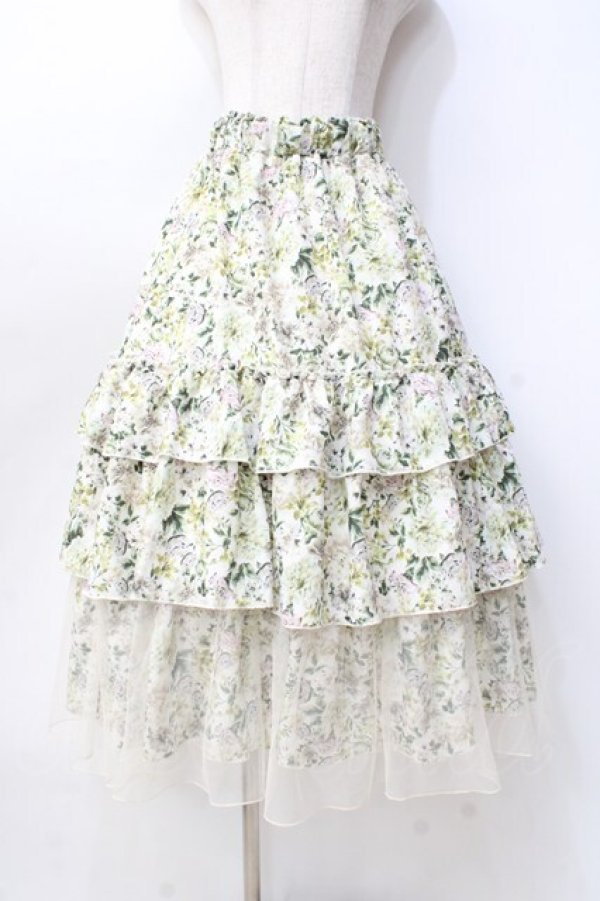 画像1: axes femme / フルールPTティアードスカート  生成り Y-25-09-16-083-AX-SK-SZ-ZT009 (1)