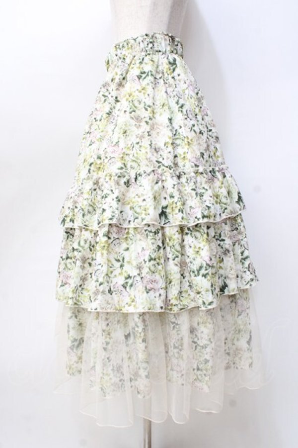 画像2: axes femme / フルールPTティアードスカート  生成り Y-25-09-16-083-AX-SK-SZ-ZT009 (2)