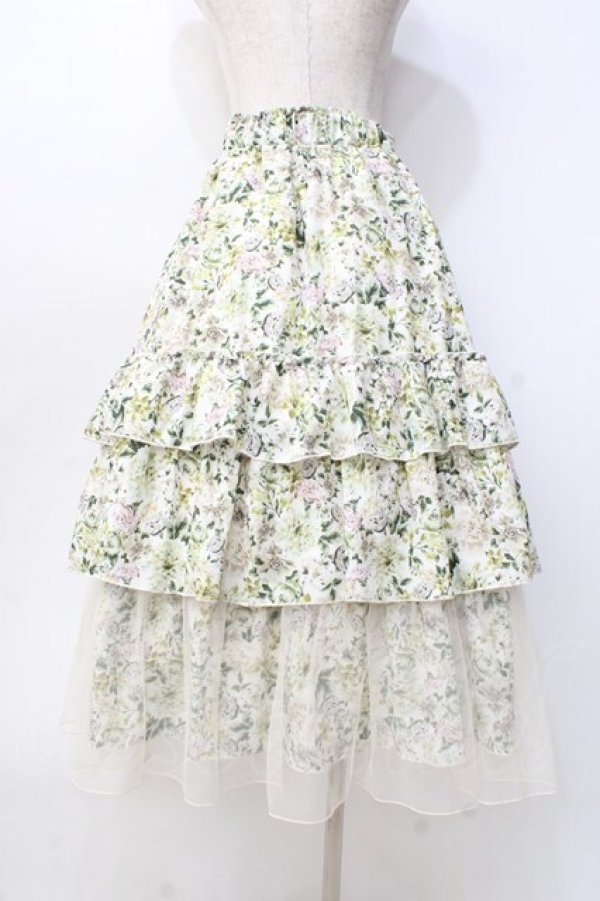 画像3: axes femme / フルールPTティアードスカート  生成り Y-25-09-16-083-AX-SK-SZ-ZT009 (3)