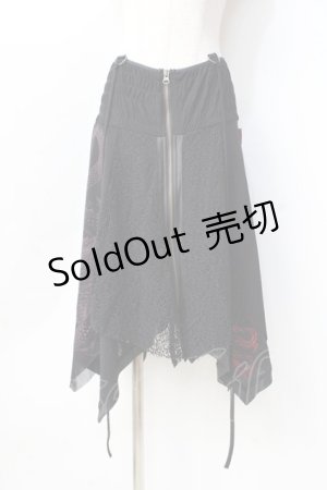 画像: Ozz On / 龍pt異素材切替2WAYスカート  黒 Y-25-09-16-098-OO-SK-SZ-ZY