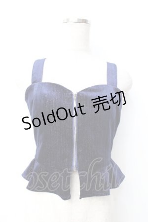 画像: axes femme / グリッターベロアビスチェ  紺 Y-25-09-16-014-AX-TO-SZ-ZI