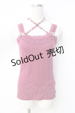 画像: axes femme / ホルター付きガーデンキャミ  ワイン Y-25-09-16-017-AX-TO-SZ-ZY