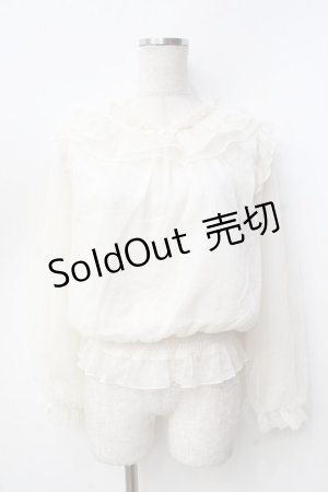 画像: axes femme POETIQUE / 巻き薔薇シフォンブラウス  白 Y-25-09-16-025-AX-BL-SZ-ZY