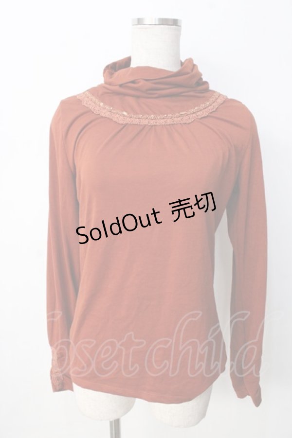 画像1: axes femme / ブレード配色ハイネックカットソー  オレンジ Y-25-09-22-040-AX-TO-SZ-ZI (1)