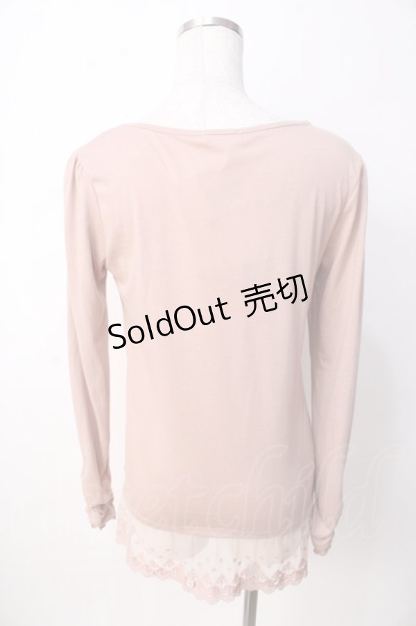 画像2: axes femme / レースデザインカットソー  ピンク Y-25-09-22-041-AX-TO-SZ-ZY (2)