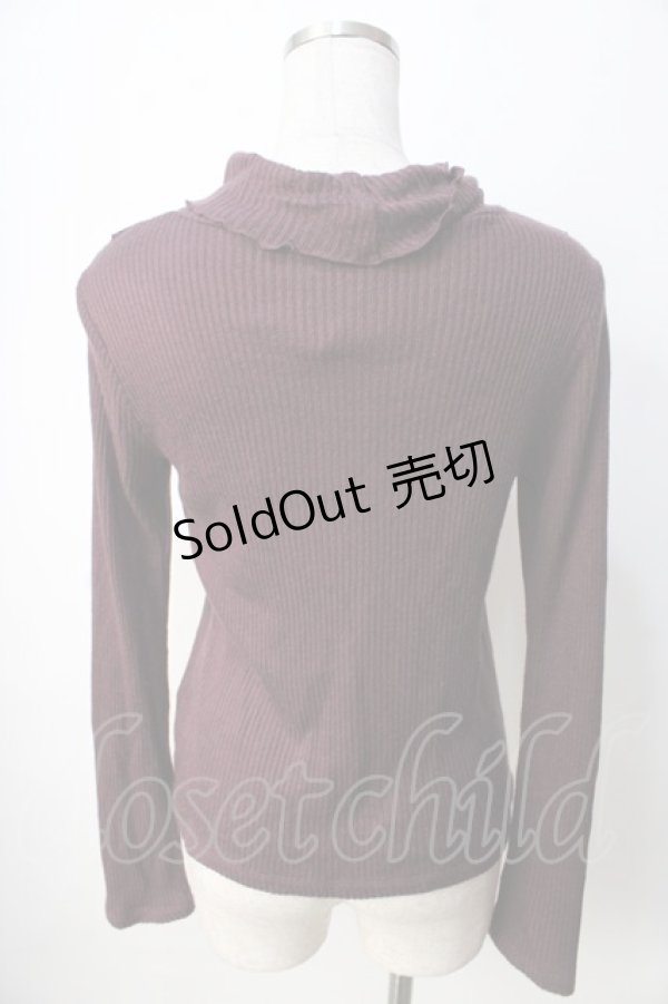 画像2: axes femme / レース切り替えテレコニットソー  パープル Y-25-09-22-043-AX-TO-SZ-ZY (2)