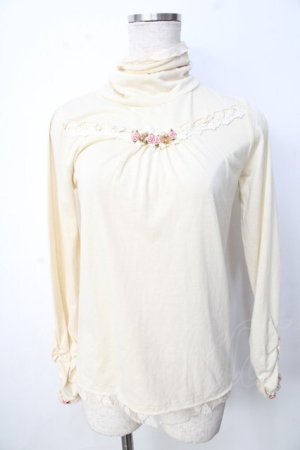 画像: axes femme / プチローズハイネックカットソー  生成り Y-25-09-22-045-AX-TO-SZ-ZY