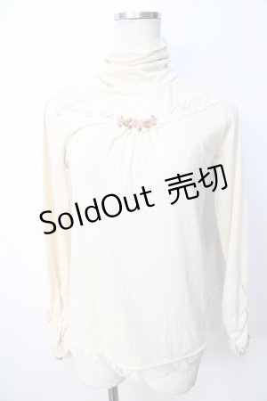 画像: axes femme / プチローズハイネックカットソー  生成り Y-25-09-22-045-AX-TO-SZ-ZY