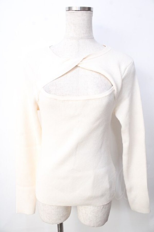 画像1: axes femme POETIQUE / ツイストカットアウトプルオーバー M 生成り Y-25-09-22-046-AX-TO-SZ-ZI (1)