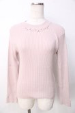 画像1: axes femme / ランダムパールデザインニット  ピンク Y-25-09-22-052-AX-TO-SZ-ZY (1)
