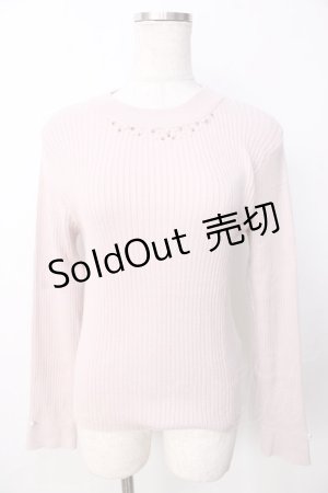 画像: axes femme / ランダムパールデザインニット  ピンク Y-25-09-22-052-AX-TO-SZ-ZY