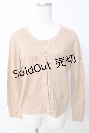 画像: axes femme / 花刺繍ニットカーデ  ベージュ Y-25-09-22-057-AX-TO-SZ-ZI