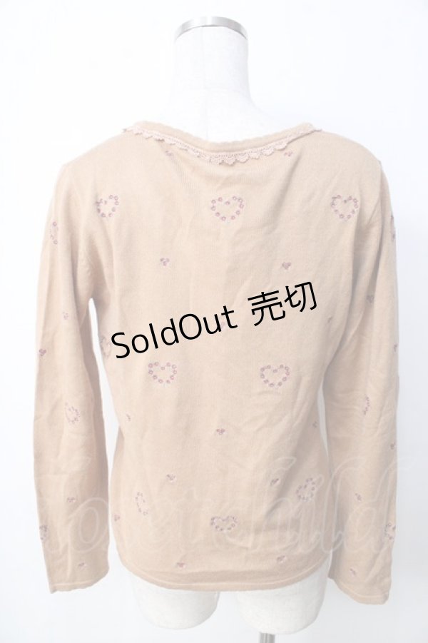 画像2: axes femme / 花刺繍ニットカーデ  ベージュ Y-25-09-22-057-AX-TO-SZ-ZI (2)