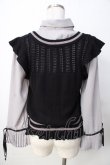 画像2: axes femme POETIQUE / ニットベスト付きブラウス M グレー×黒 Y-25-09-22-064-AX-TO-SZ-ZY (2)