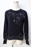 画像1: axes femme / テレスコープラメ刺繍ニット F 紺 Y-25-09-22-066-AX-TO-SZ-ZY (1)