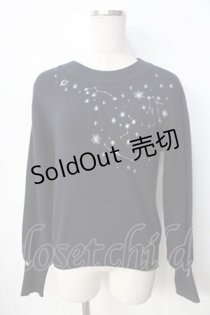 画像: axes femme / テレスコープラメ刺繍ニット F 紺 Y-25-09-22-066-AX-TO-SZ-ZY