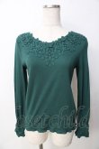 画像1: axes femme / お花レースインナープルオーバー M グリーン Y-25-09-22-070-AX-TO-SZ-ZI (1)