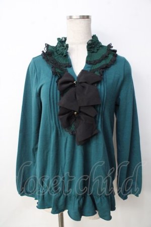 画像: axes femme / ブラウスディテール使いプルオーバー M Bグリーン Y-25-09-22-071-AX-TO-SZ-ZY