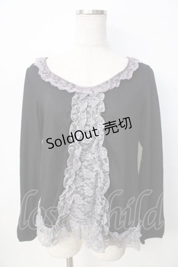 画像1: axes femme / リボンブローチ付Aラインプルオーバー M 黒 Y-25-09-22-073-AX-TO-SZ-ZY (1)