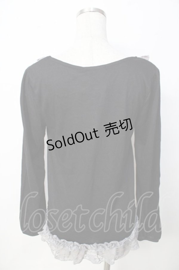 画像2: axes femme / リボンブローチ付Aラインプルオーバー M 黒 Y-25-09-22-073-AX-TO-SZ-ZY (2)