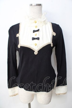 画像: Angelic Pretty / フリンジボウタイカットソー  黒 Y-25-09-22-074-AP-TO-SZ-ZY