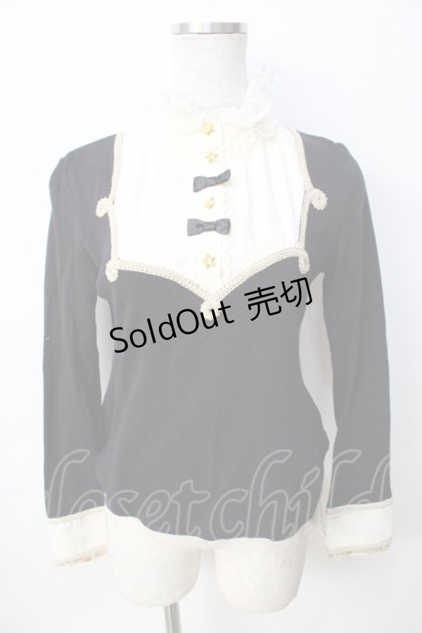 画像1: Angelic Pretty / フリンジボウタイカットソー  黒 Y-25-09-22-074-AP-TO-SZ-ZY (1)