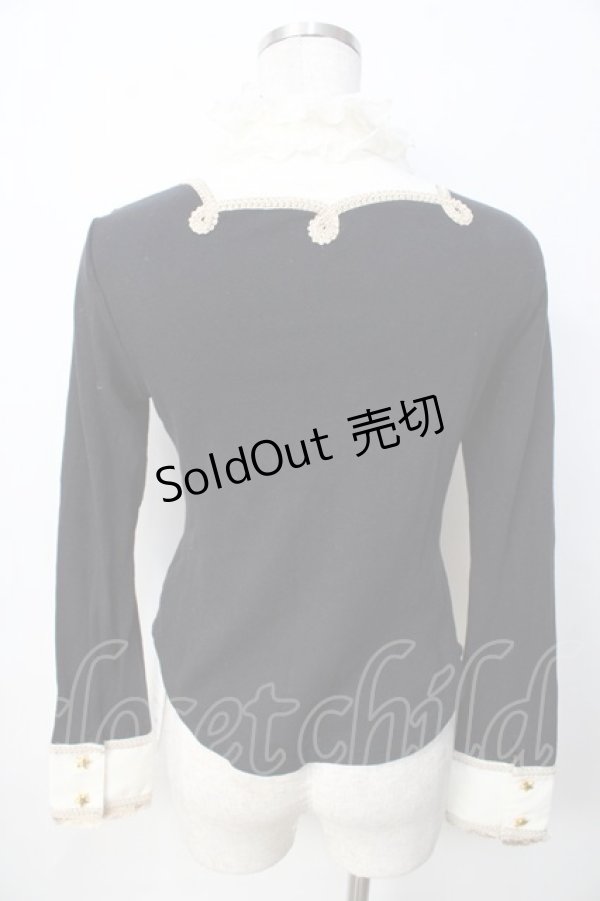 画像2: Angelic Pretty / フリンジボウタイカットソー  黒 Y-25-09-22-074-AP-TO-SZ-ZY (2)