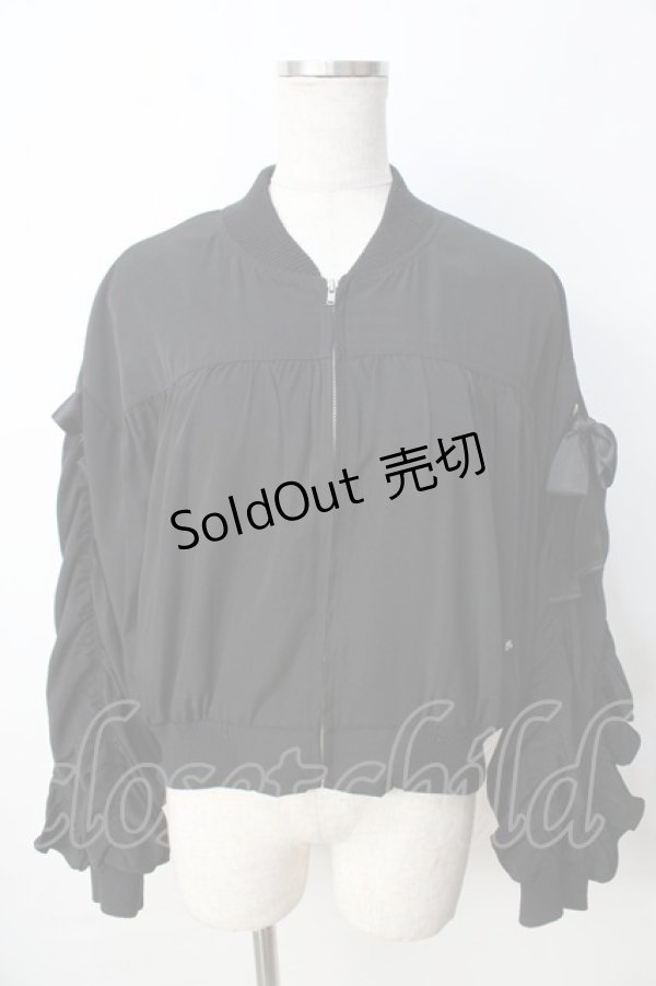 画像1: Ank Rouge / 袖編み上げブルゾン  黒 Y-25-09-22-082-CA-CO-SZ-ZY (1)